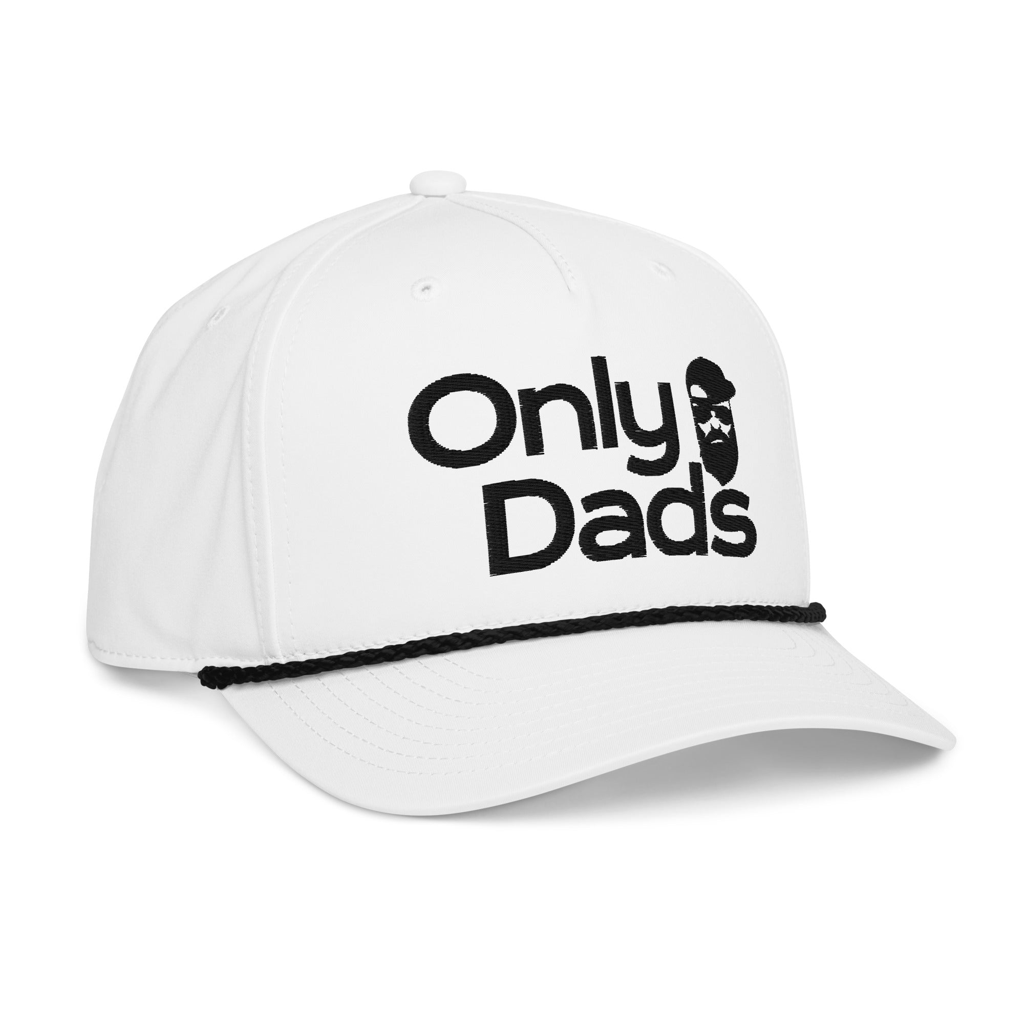 Only Dads Golf Rope Hat - White/ Black – trucker hat for men from Only Dads USA