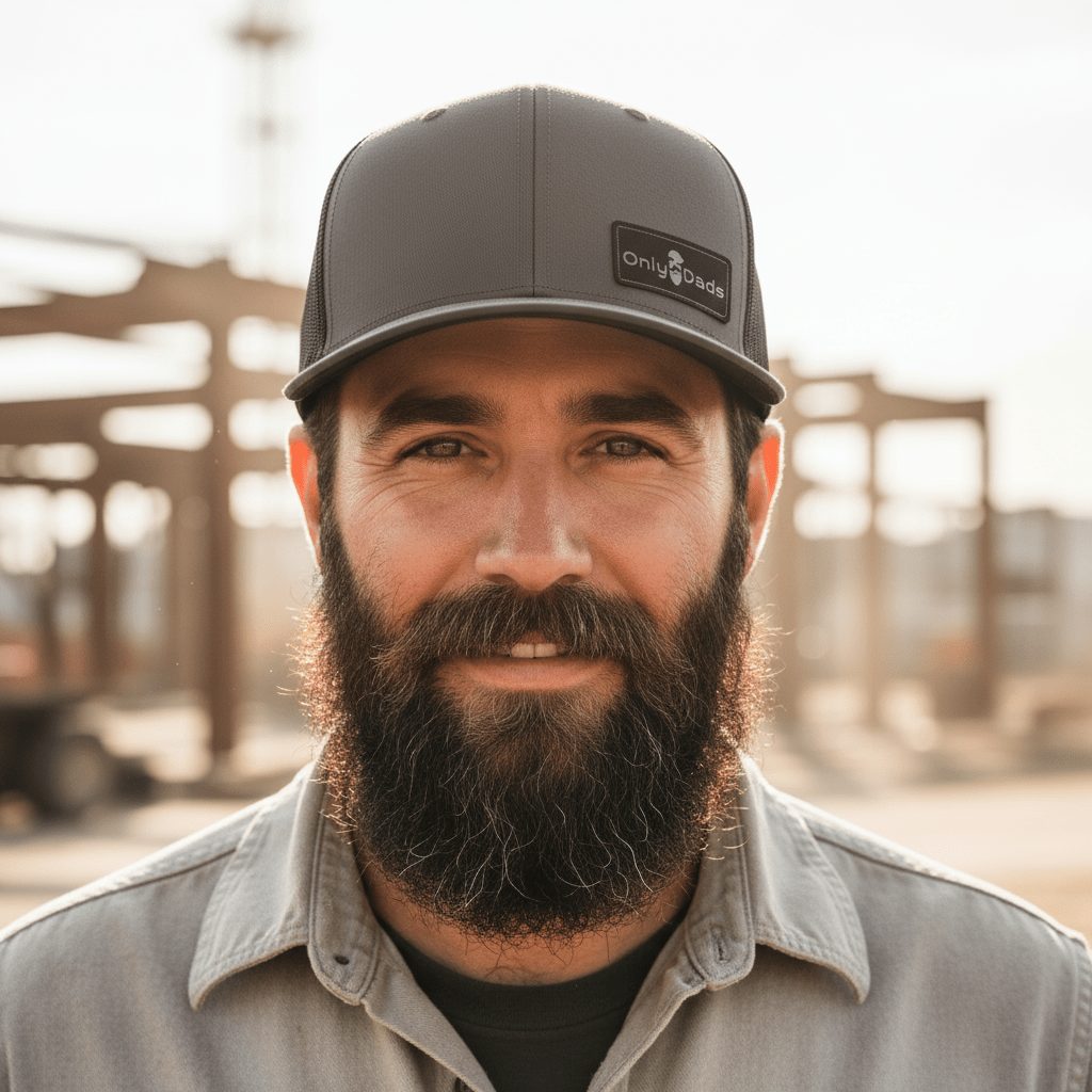 only dads trucker hat - rectangle patch – trucker hat for men from Only Dads USA