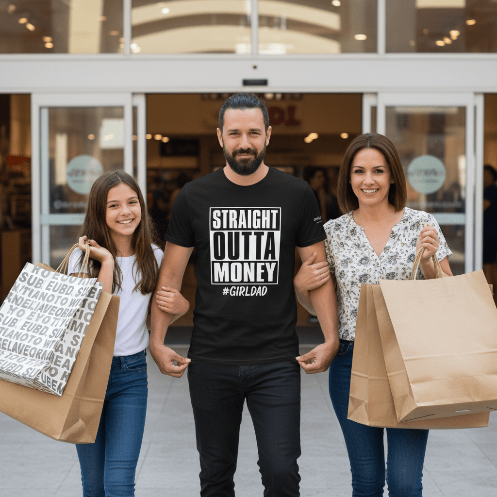 Straight Outta Money - Only Dads T-shirt – funny dad shirt and mens graphic tee from Only Dads USA