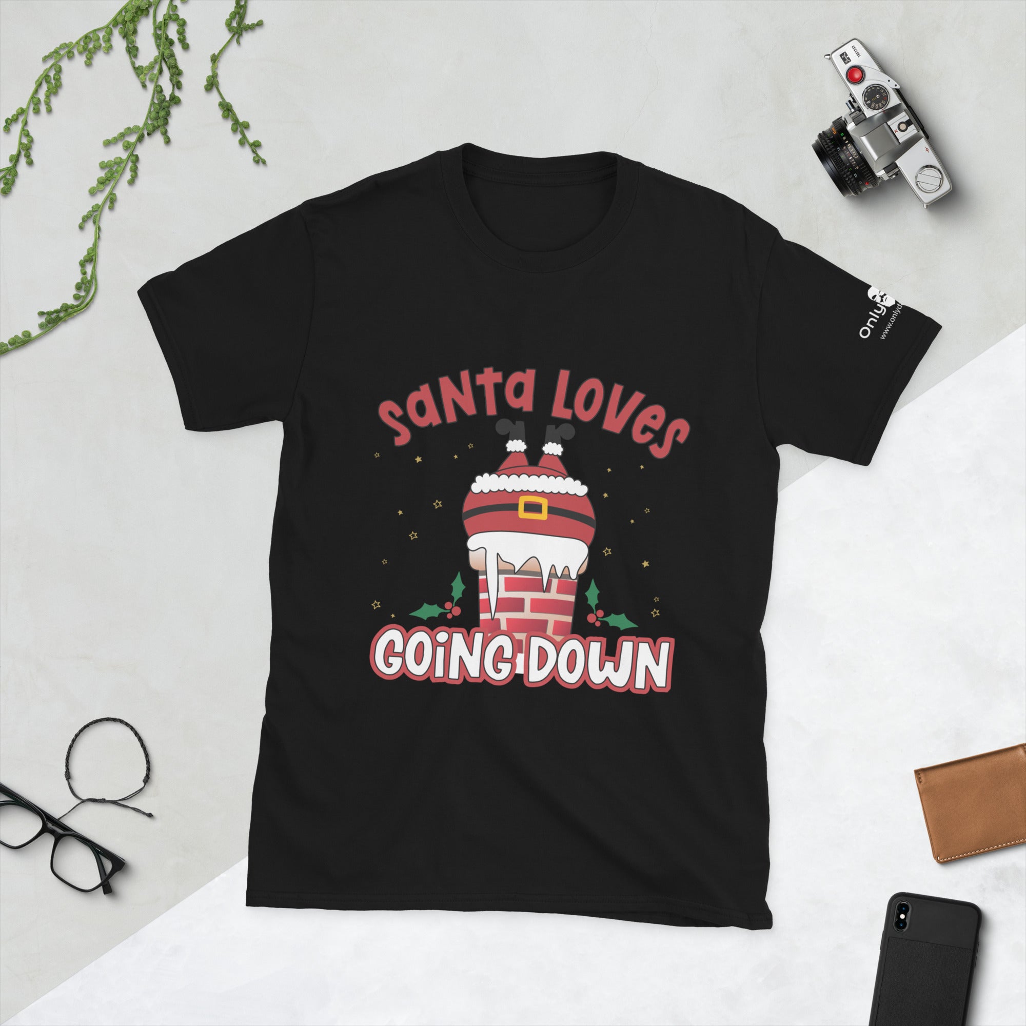 Only Dads – Santa Loves Going Down T-Shirt – funny dad shirt and mens graphic tee from Only Dads USA