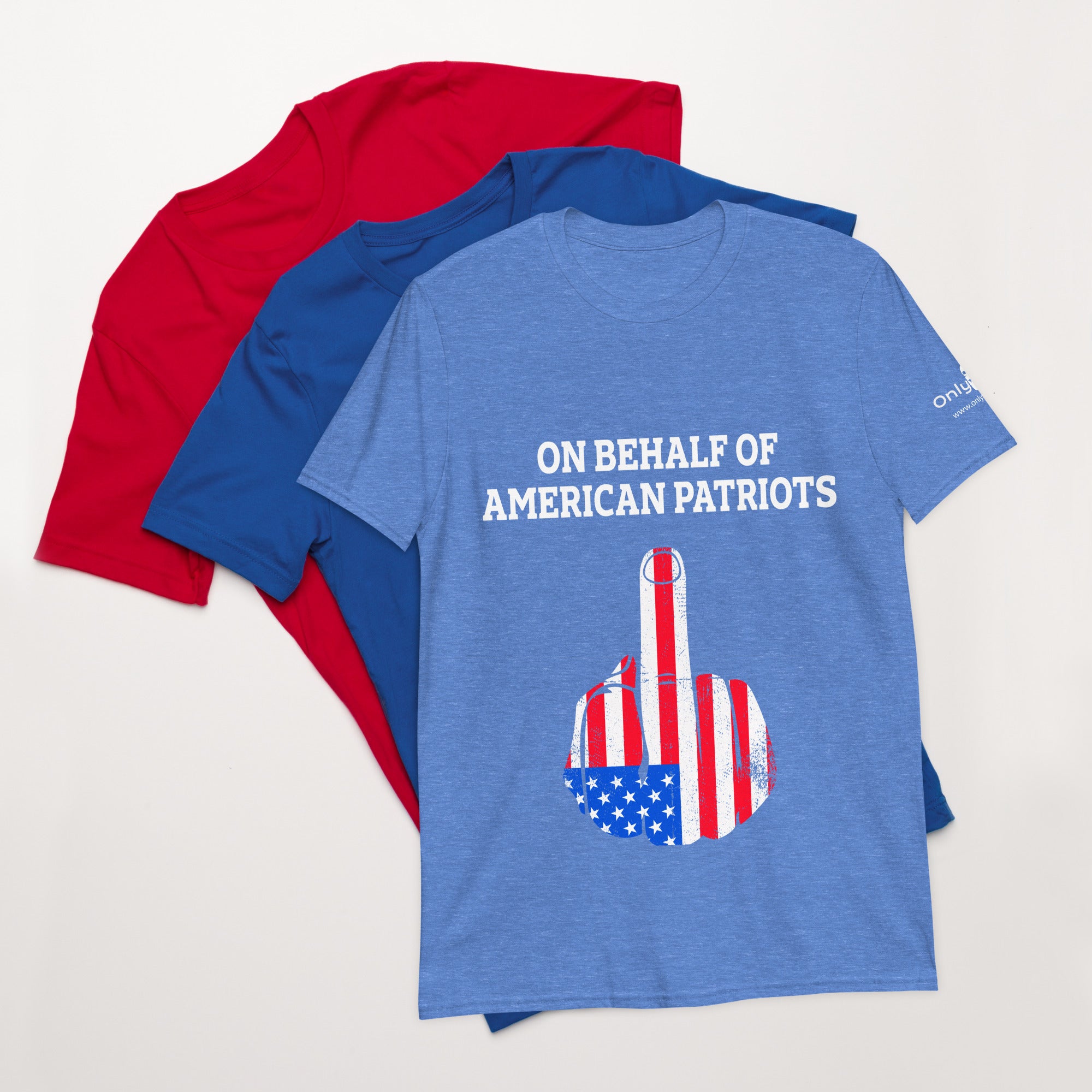 American Patriot Finger Salute – Only Dads T-Shirt – funny dad shirt and mens graphic tee from Only Dads USA