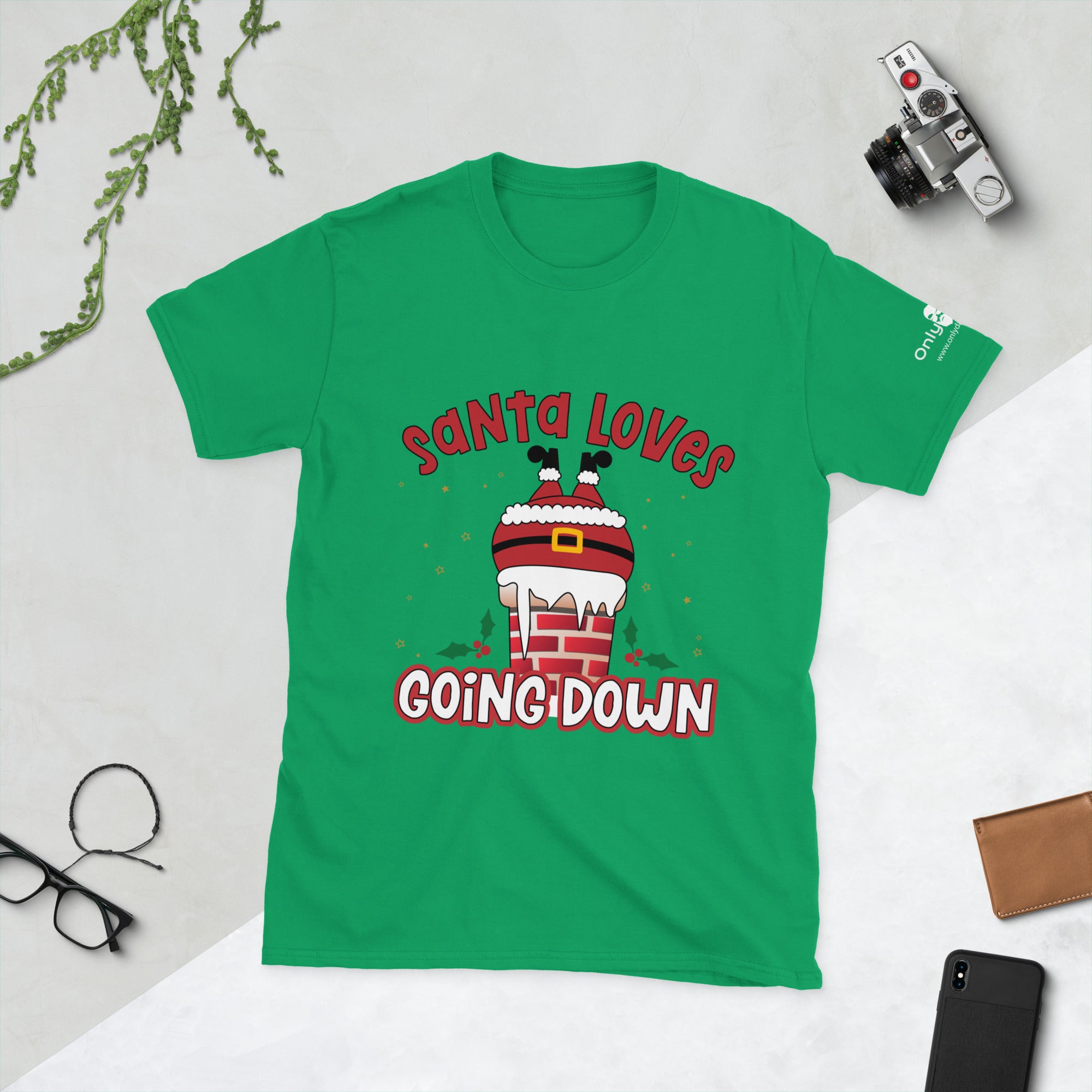 Only Dads – Santa Loves Going Down T-Shirt – funny dad shirt and mens graphic tee from Only Dads USA