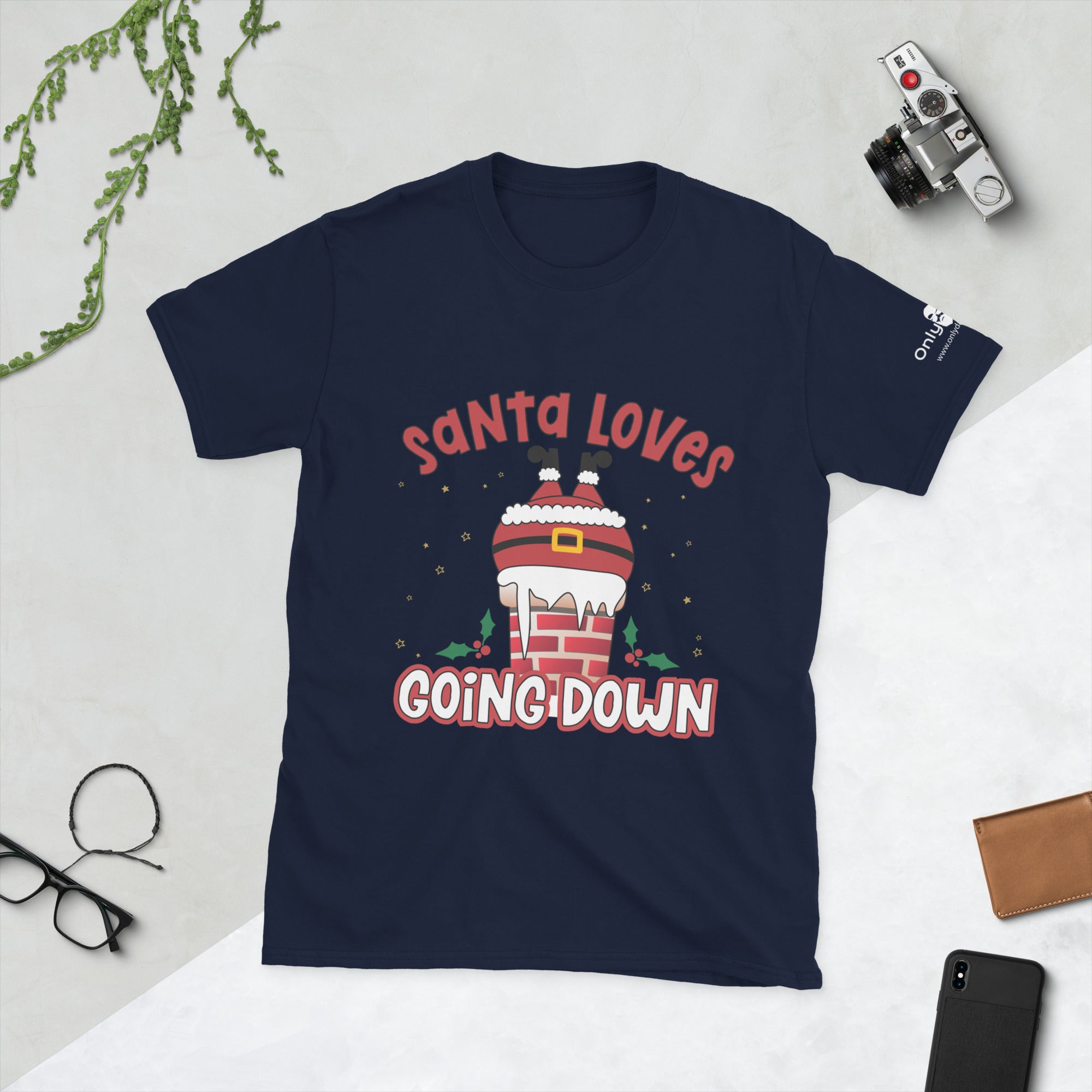 Only Dads – Santa Loves Going Down T-Shirt – funny dad shirt and mens graphic tee from Only Dads USA