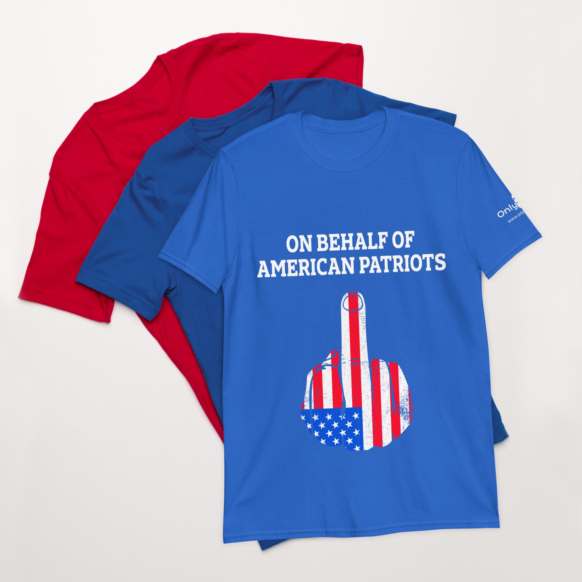 American Patriot Finger Salute – Only Dads T-Shirt – funny dad shirt and mens graphic tee from Only Dads USA
