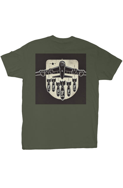 only dads logo f-bomb shirt back - military green