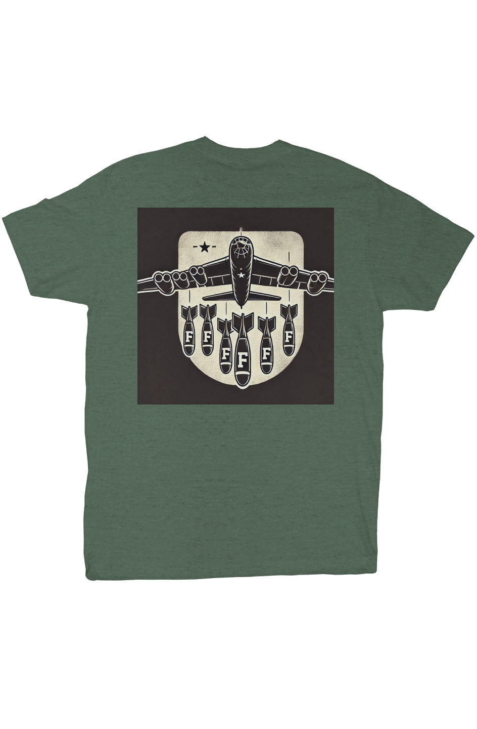 only dads logo f-bomb shirt back - forest green