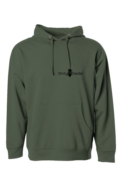 only dads hoodie f bomb - front - military green