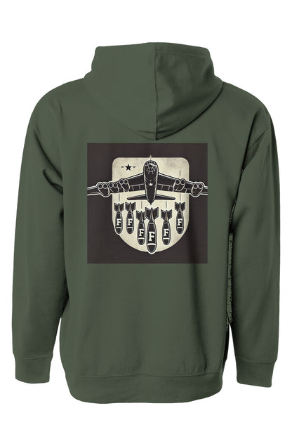 only dads hoodie f bomb - back - military green