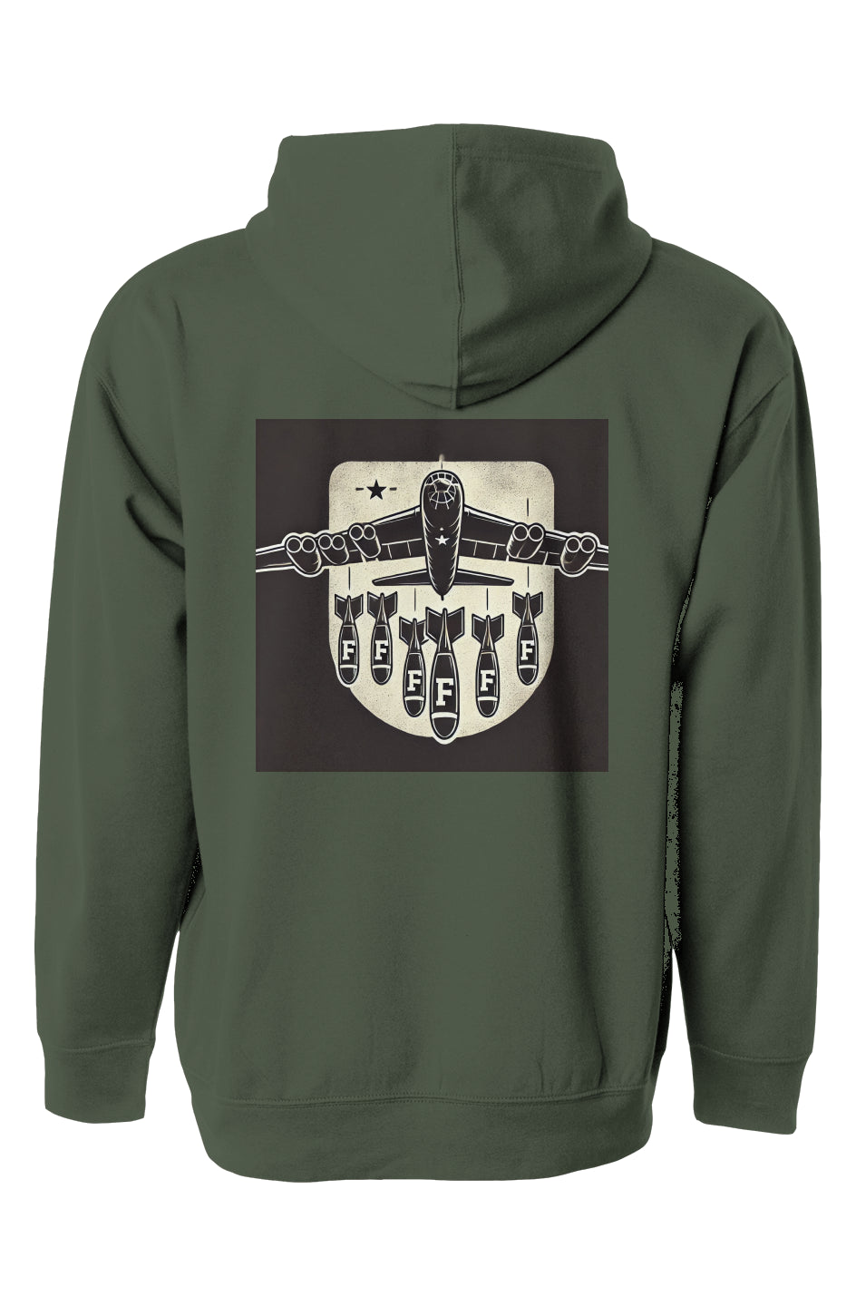 only dads hoodie f bomb - back - military green