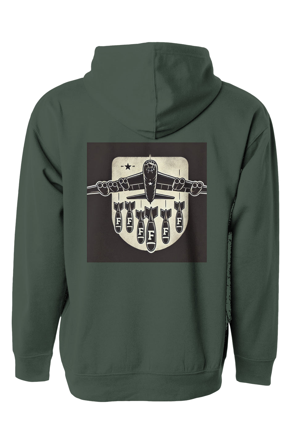 only dads hoodie f bomb - back - forest green