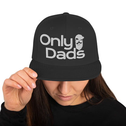 Only Dads – Snapback Hat (White Logo Edition) – trucker hat for men from Only Dads USA