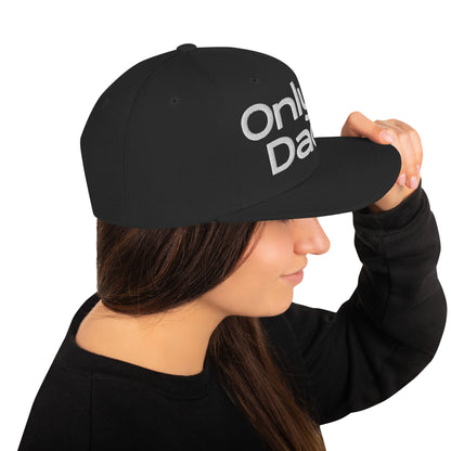 Only Dads – Snapback Hat (White Logo Edition) – trucker hat for men from Only Dads USA
