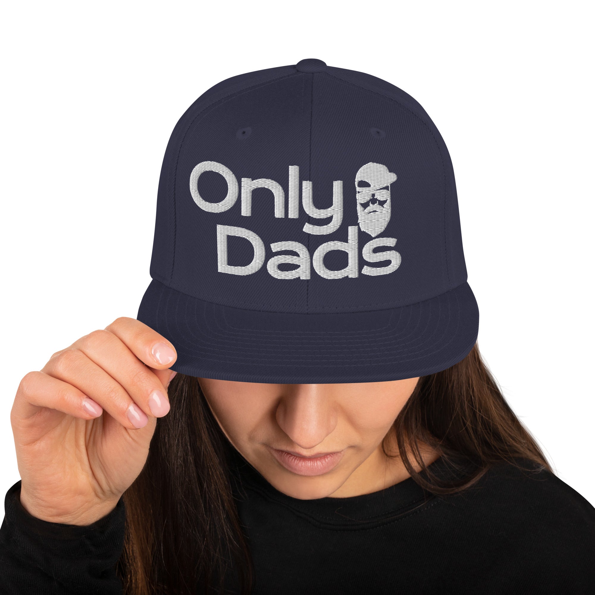 Only Dads – Snapback Hat (White Logo Edition) – trucker hat for men from Only Dads USA