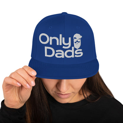 Only Dads – Snapback Hat (White Logo Edition) – trucker hat for men from Only Dads USA