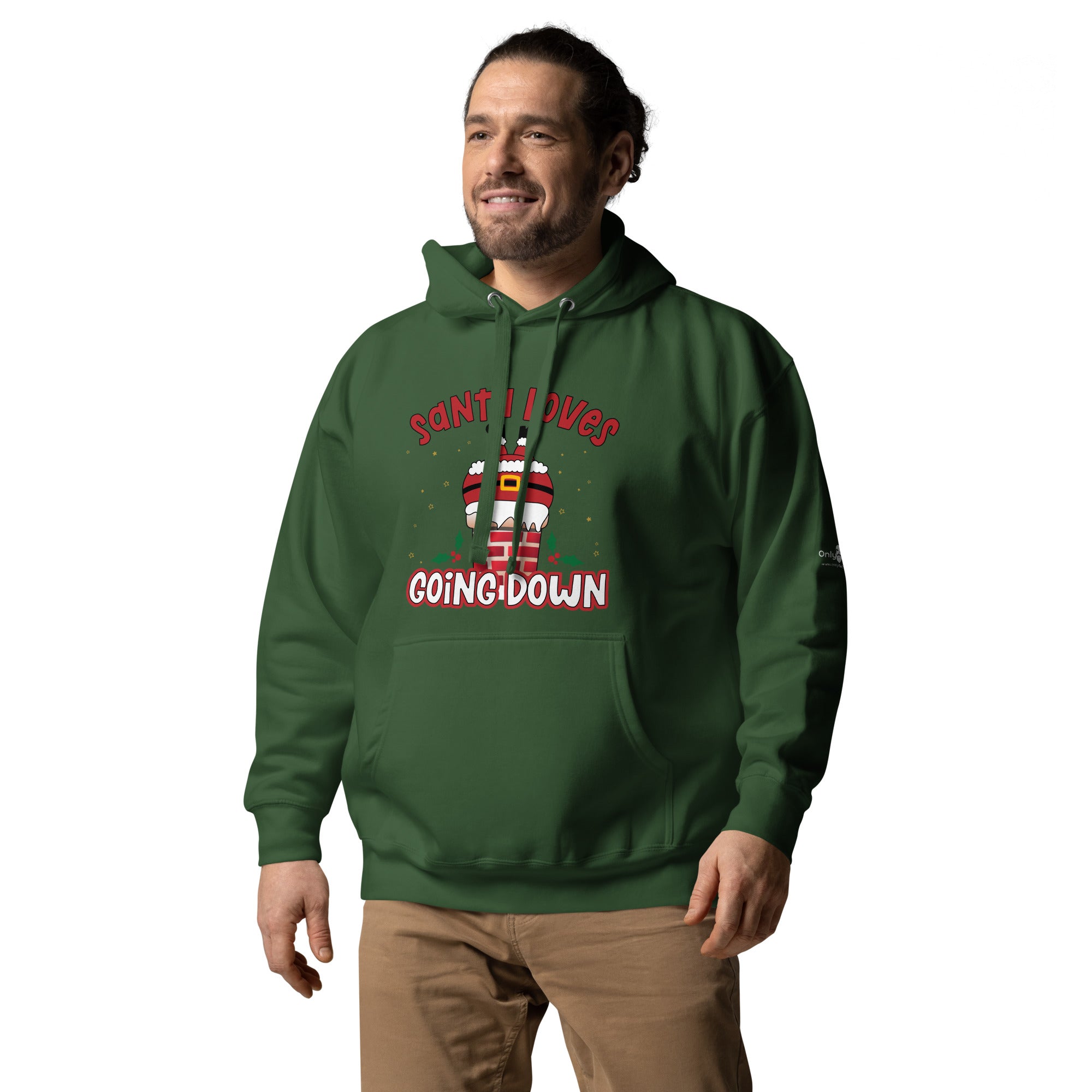 Only Dads – Santa Loves Going Down Hoodie – funny dad sweatshirt from Only Dads USA