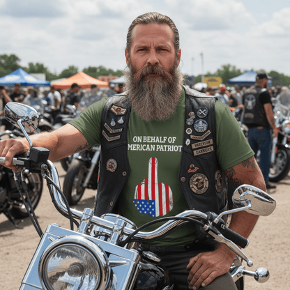 American Patriot Finger Salute – Only Dads T-Shirt – funny dad shirt and mens graphic tee from Only Dads USA