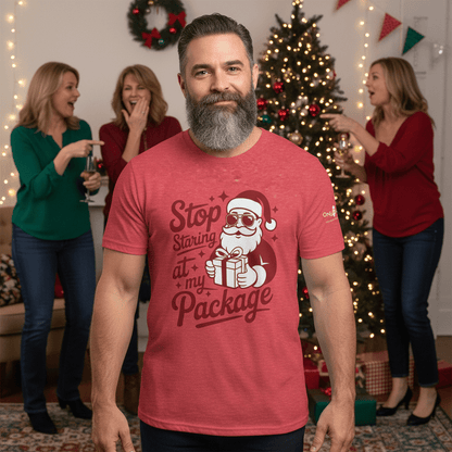 Only Dads – “Stop Staring at My Package” T-Shirt – funny dad shirt and mens graphic tee from Only Dads USA