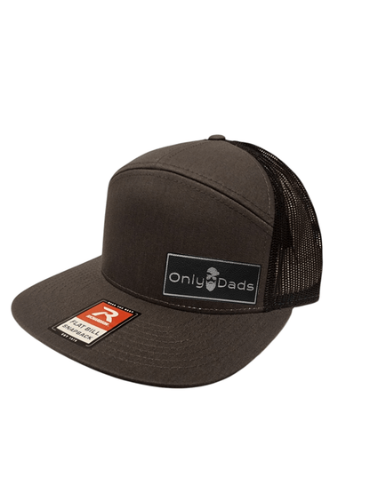 only dads hat- 7 panel trucker with rectangular patch – trucker hat for men from Only Dads USA