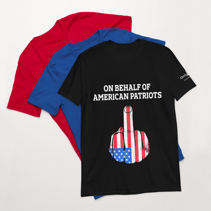 American Patriot Finger Salute – Only Dads T-Shirt – funny dad shirt and mens graphic tee from Only Dads USA