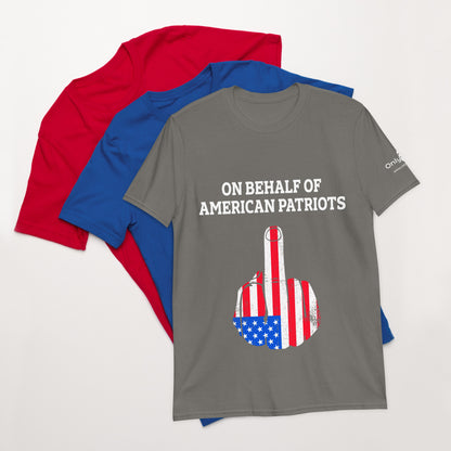 American Patriot Finger Salute – Only Dads T-Shirt – funny dad shirt and mens graphic tee from Only Dads USA