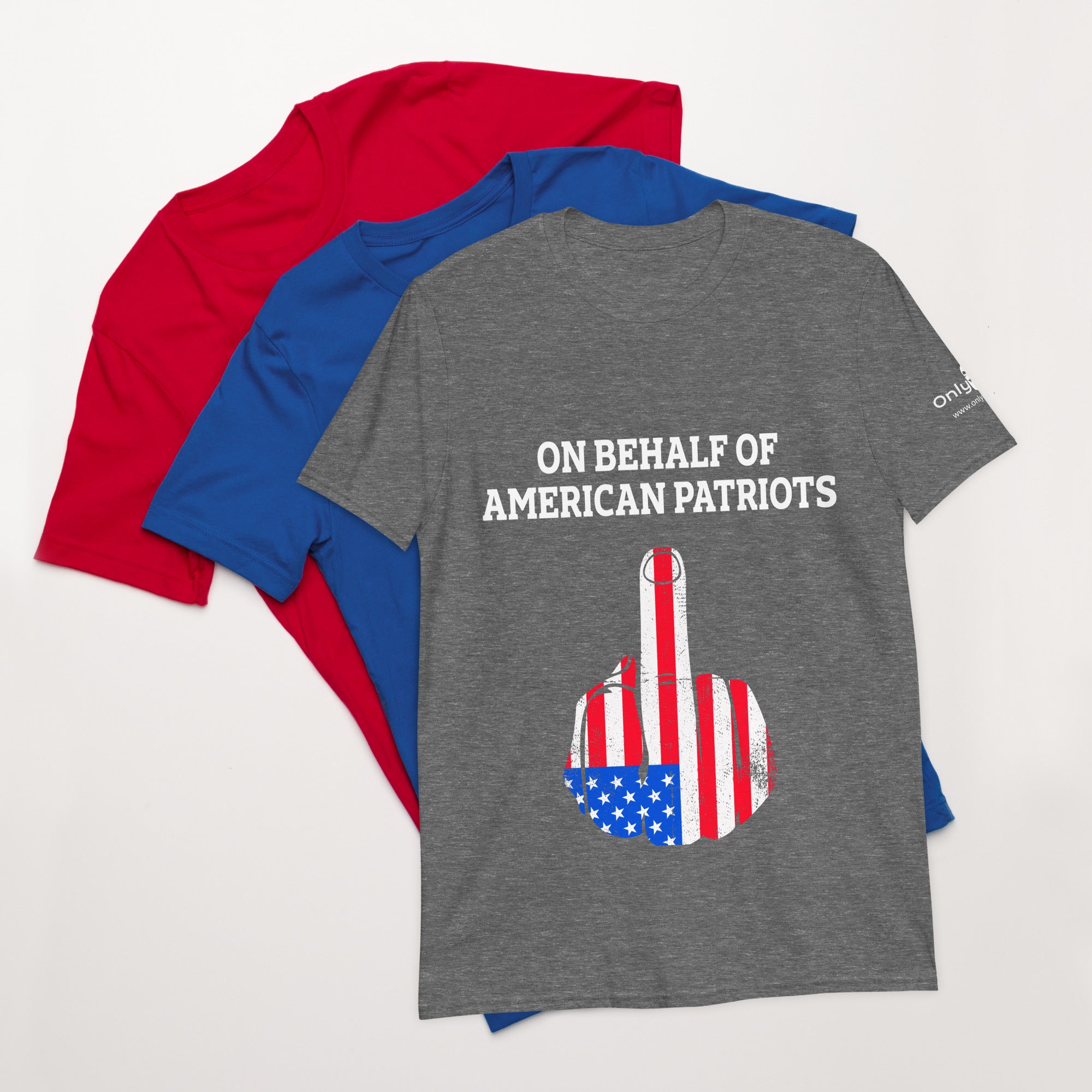 American Patriot Finger Salute – Only Dads T-Shirt – funny dad shirt and mens graphic tee from Only Dads USA