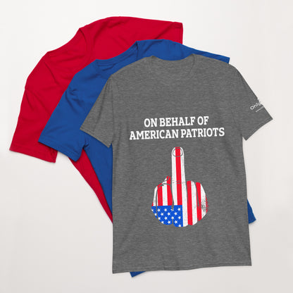 American Patriot Finger Salute – Only Dads T-Shirt – funny dad shirt and mens graphic tee from Only Dads USA