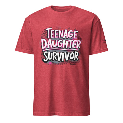 Teenage Daughter Survivor  - Only Dads T-shirt – funny dad shirt and mens graphic tee from Only Dads USA