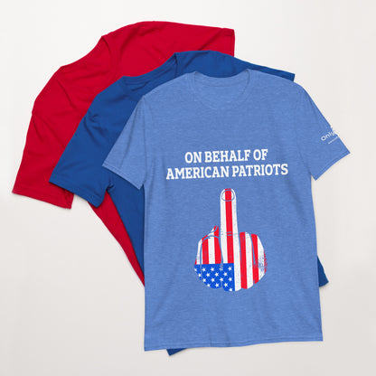 American Patriot Finger Salute – Only Dads T-Shirt – funny dad shirt and mens graphic tee from Only Dads USA