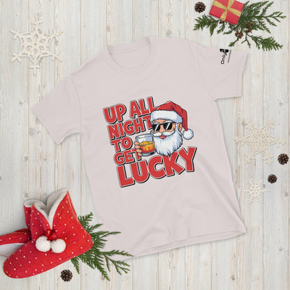 Only Dads – “Up All Night to Get Lucky” Holiday T-Shirt – funny dad shirt and mens graphic tee from Only Dads USA