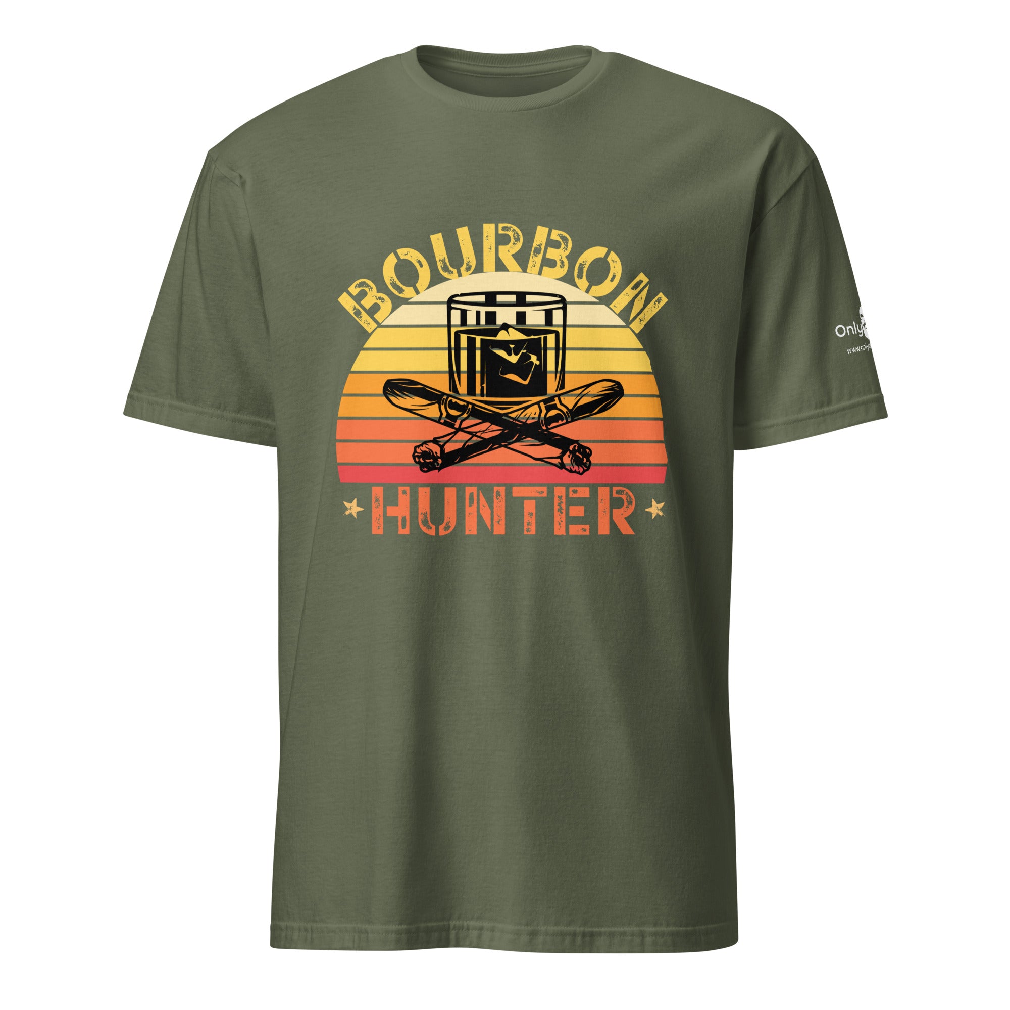Bourbon Hunter 2- Only Dads -T-shirt – funny dad shirt and mens graphic tee from Only Dads USA