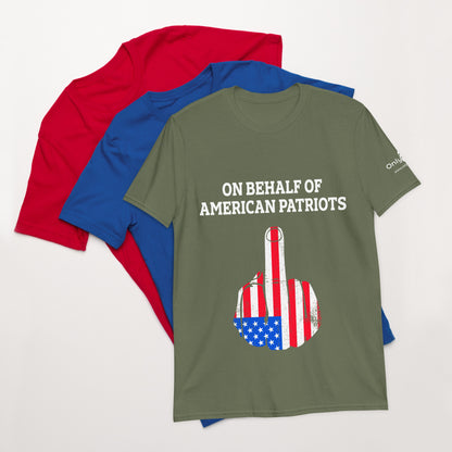 American Patriot Finger Salute – Only Dads T-Shirt – funny dad shirt and mens graphic tee from Only Dads USA