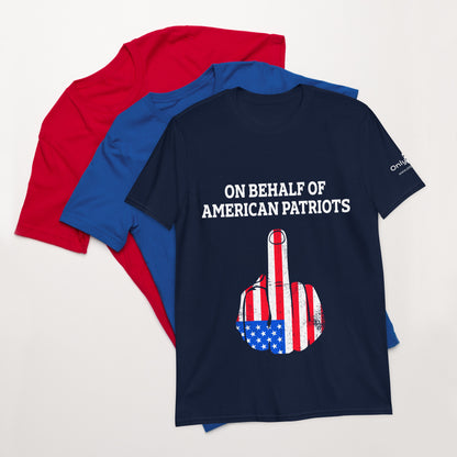 American Patriot Finger Salute – Only Dads T-Shirt – funny dad shirt and mens graphic tee from Only Dads USA