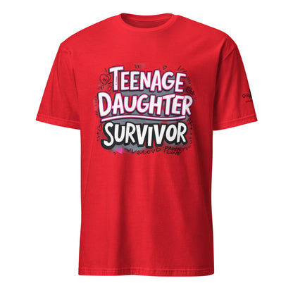 Teenage Daughter Survivor  - Only Dads T-shirt – funny dad shirt and mens graphic tee from Only Dads USA