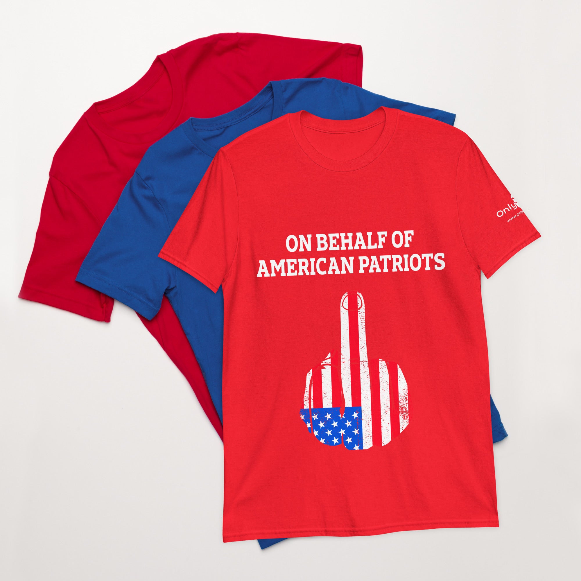 American Patriot Finger Salute – Only Dads T-Shirt – funny dad shirt and mens graphic tee from Only Dads USA