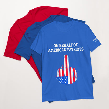 American Patriot Finger Salute – Only Dads T-Shirt – funny dad shirt and mens graphic tee from Only Dads USA