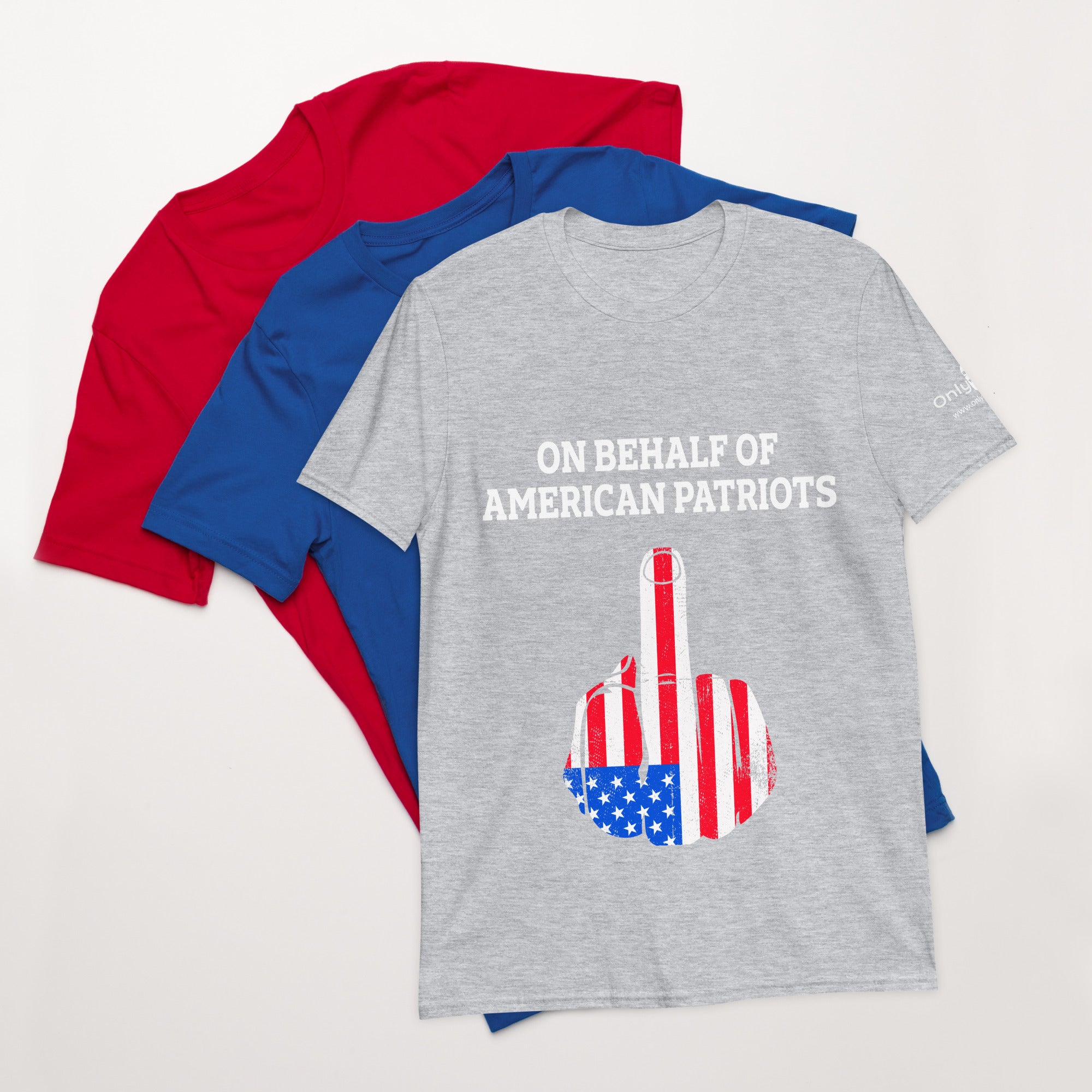 American Patriot Finger Salute – Only Dads T-Shirt – funny dad shirt and mens graphic tee from Only Dads USA
