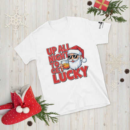 Only Dads – “Up All Night to Get Lucky” Holiday T-Shirt – funny dad shirt and mens graphic tee from Only Dads USA