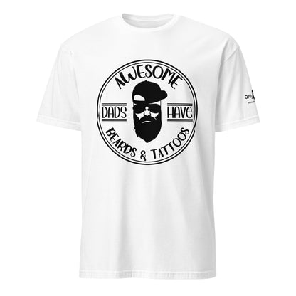 Awesome Dads Have Beards & Tattoos T-Shirt – funny dad shirt and mens graphic tee from Only Dads USA